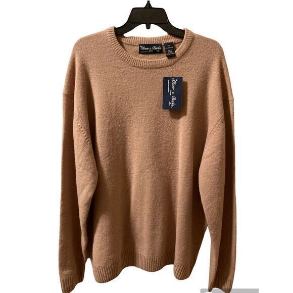 Other - Oliver & Burke Sweater Size XXL Long Sleeve Crewneck NWT Lambswool‎ Beige